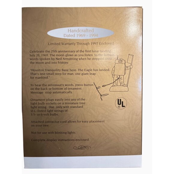 Hallmark 1994 Lunar Landing 25th Anniversary Astronaut Ornament With Light-Up Ba - Picture 14 of 16